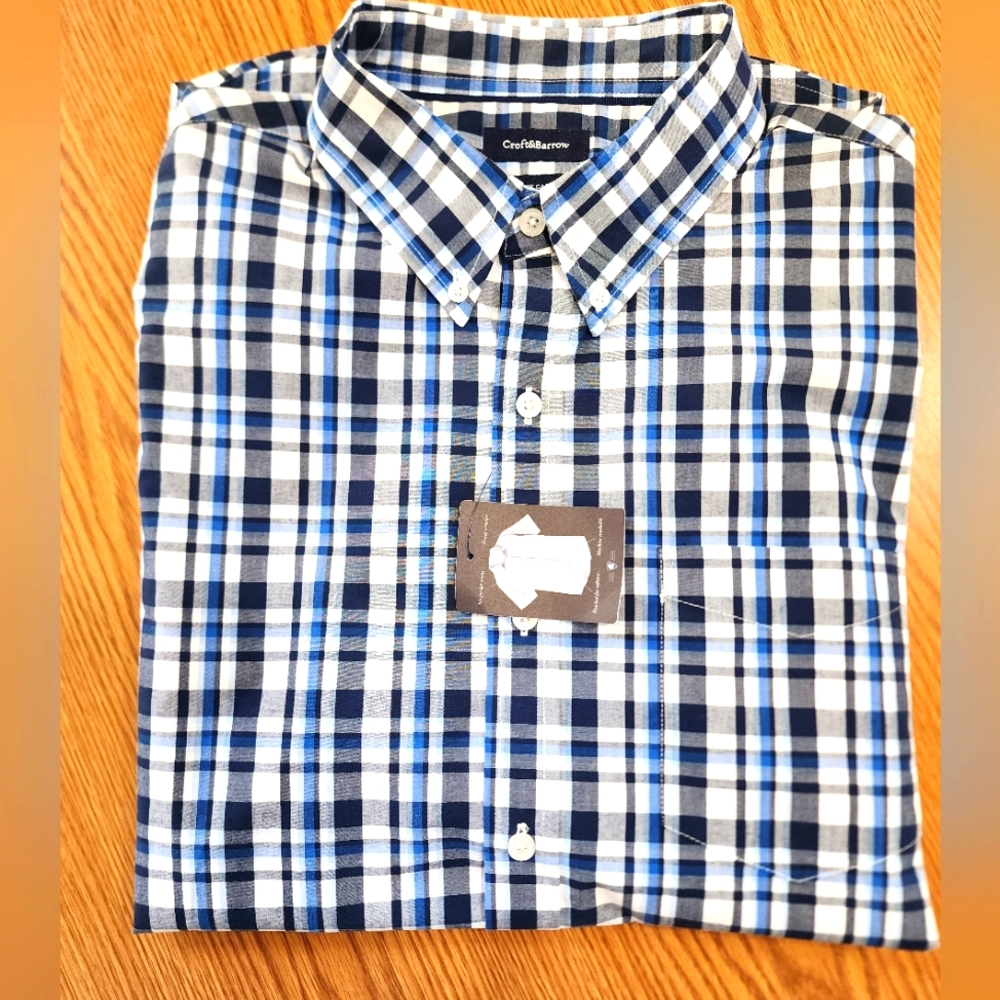 New Mens Croft&Barrow Short Sleeve Shirt
